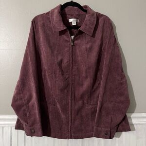 CJ Banks Purple Plum Textured Jacket Women's Size 2X NWT